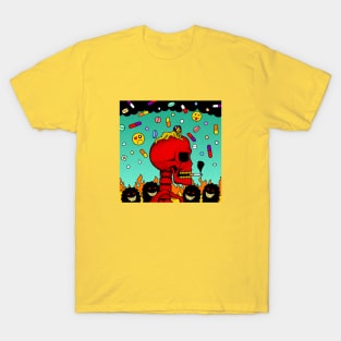 A RED SKELETON VS THE WORLD T-Shirt